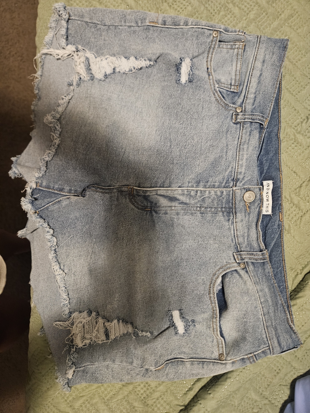 And Now This Light Wash Distressed Denim Shorts Size 18